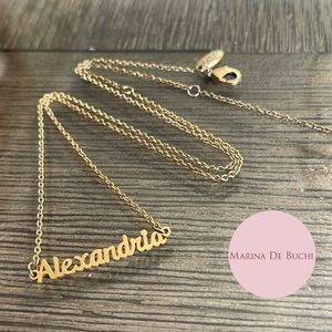 Marina De Buchi Personalized Luxe Name Necklace “Alexandria” Gold Plated